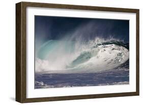 Hawaii, Oahu, Large Waves Along the Pipeline Beach-Terry Eggers-Framed Photographic Print