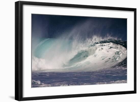 Hawaii, Oahu, Large Waves Along the Pipeline Beach-Terry Eggers-Framed Photographic Print