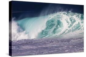 Hawaii, Oahu, Large Waves Along the Pipeline Beach-Terry Eggers-Stretched Canvas