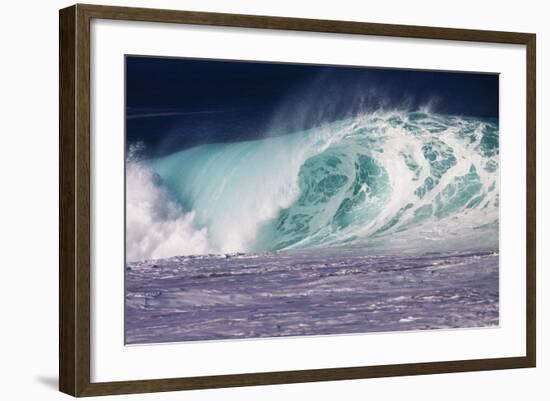 Hawaii, Oahu, Large Waves Along the Pipeline Beach-Terry Eggers-Framed Photographic Print