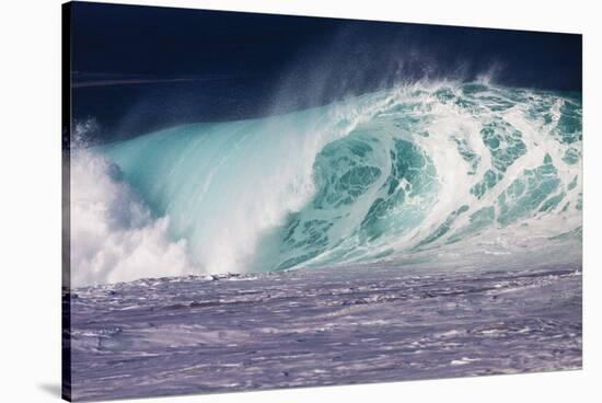 Hawaii, Oahu, Large Waves Along the Pipeline Beach-Terry Eggers-Stretched Canvas