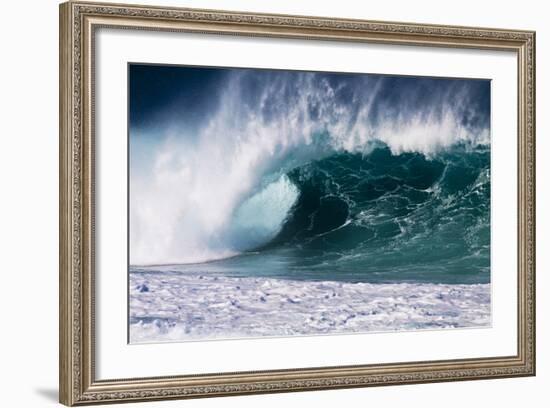 Hawaii, Oahu, Large Waves Along the Pipeline Beach-Terry Eggers-Framed Photographic Print