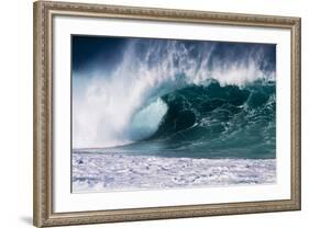 Hawaii, Oahu, Large Waves Along the Pipeline Beach-Terry Eggers-Framed Photographic Print