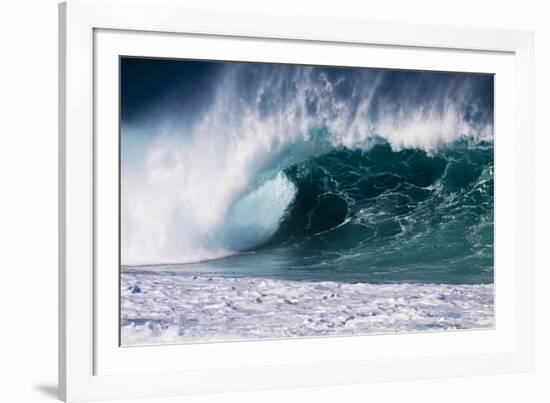 Hawaii, Oahu, Large Waves Along the Pipeline Beach-Terry Eggers-Framed Photographic Print