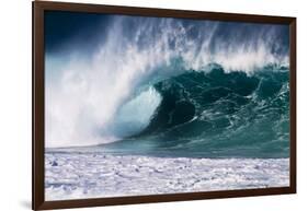 Hawaii, Oahu, Large Waves Along the Pipeline Beach-Terry Eggers-Framed Photographic Print