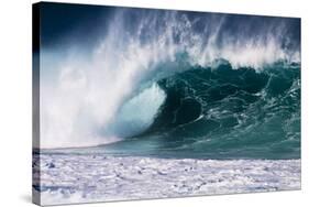 Hawaii, Oahu, Large Waves Along the Pipeline Beach-Terry Eggers-Stretched Canvas