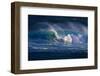 Hawaii, Oahu, Large Waves Along the Pipeline Beach-Terry Eggers-Framed Photographic Print