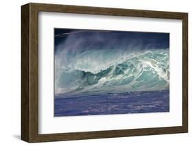 Hawaii, Oahu, Large Waves Along the Pipeline Beach-Terry Eggers-Framed Photographic Print