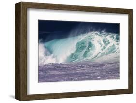 Hawaii, Oahu, Large Waves Along the Pipeline Beach-Terry Eggers-Framed Photographic Print