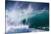 Hawaii, Oahu, Large Waves Along the Pipeline Beach-Terry Eggers-Stretched Canvas