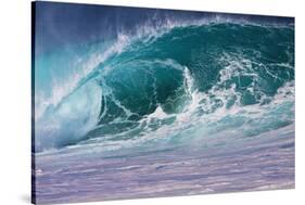 Hawaii, Oahu, Large Waves Along the Pipeline Beach-Terry Eggers-Stretched Canvas