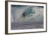 Hawaii, Oahu, Surfers in Action at the Pipeline on the Coast-Terry Eggers-Framed Photographic Print