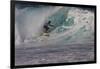 Hawaii, Oahu, Surfers in Action at the Pipeline on the Coast-Terry Eggers-Framed Photographic Print