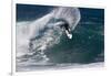 Hawaii, Oahu, Surfers in Action at the Pipeline on the Coast-Terry Eggers-Framed Photographic Print