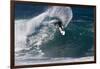 Hawaii, Oahu, Surfers in Action at the Pipeline on the Coast-Terry Eggers-Framed Photographic Print