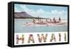 Hawaii, Outrigger at Diamond Head-null-Framed Stretched Canvas
