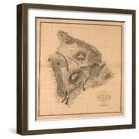 Hawaii - Panoramic Hawaii Island Map-Lantern Press-Framed Art Print