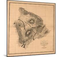 Hawaii - Panoramic Hawaii Island Map-Lantern Press-Mounted Art Print