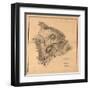 Hawaii - Panoramic Hawaii Island Map-Lantern Press-Framed Art Print