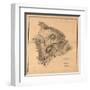 Hawaii - Panoramic Hawaii Island Map-Lantern Press-Framed Art Print