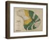 Hawaii - Panoramic Lanai Island Map-Lantern Press-Framed Art Print