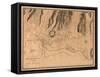 Hawaii - Panoramic Map of Honolulu-Lantern Press-Framed Stretched Canvas