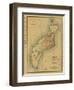 Hawaii - Panoramic Niihau Island Map-Lantern Press-Framed Art Print