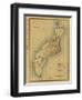 Hawaii - Panoramic Niihau Island Map-Lantern Press-Framed Art Print