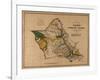 Hawaii - Panoramic Oahu Island Map-Lantern Press-Framed Art Print