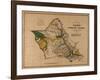 Hawaii - Panoramic Oahu Island Map-Lantern Press-Framed Art Print