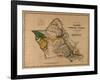 Hawaii - Panoramic Oahu Island Map-Lantern Press-Framed Art Print