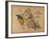 Hawaii - Panoramic Oahu Island Map-Lantern Press-Framed Art Print