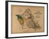 Hawaii - Panoramic Oahu Island Map-Lantern Press-Framed Art Print