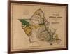 Hawaii - Panoramic Oahu Island Map-Lantern Press-Framed Art Print