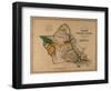 Hawaii - Panoramic Oahu Island Map-Lantern Press-Framed Art Print