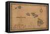 Hawaii - Panoramic State Map-Lantern Press-Framed Stretched Canvas