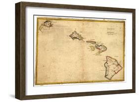 Hawaii - Panoramic State Map-Lantern Press-Framed Art Print