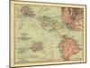 Hawaii - Panoramic State Map-Lantern Press-Mounted Art Print