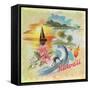 Hawaii Paradise Pattern-Art Licensing Studio-Framed Stretched Canvas
