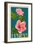 Hawaii - Pink Hibiscus Flower-Lantern Press-Framed Art Print