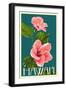 Hawaii - Pink Hibiscus Flower-Lantern Press-Framed Art Print