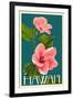 Hawaii - Pink Hibiscus Flower-Lantern Press-Framed Art Print