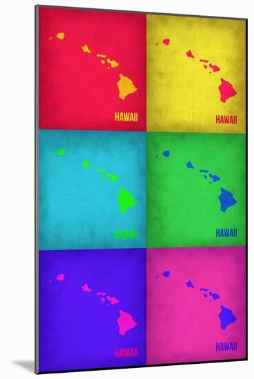 Hawaii Pop Art Map 1-NaxArt-Mounted Art Print