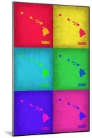 Hawaii Pop Art Map 1-NaxArt-Mounted Art Print