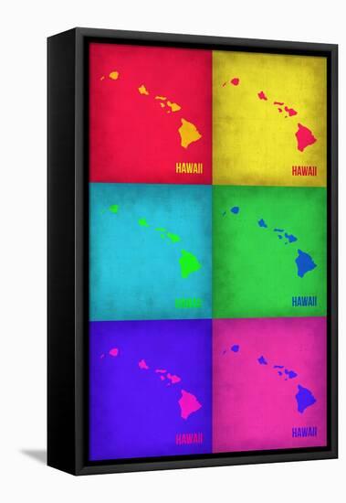 Hawaii Pop Art Map 1-NaxArt-Framed Stretched Canvas