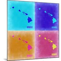 Hawaii Pop Art Map 2-NaxArt-Mounted Art Print