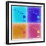 Hawaii Pop Art Map 2-NaxArt-Framed Art Print