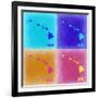 Hawaii Pop Art Map 2-NaxArt-Framed Art Print