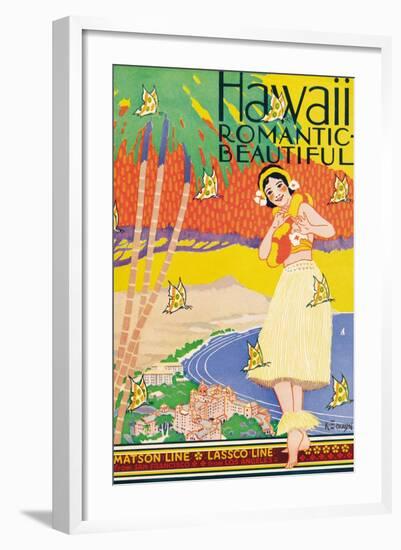 Hawaii, Romantic and Beautiful-Kerne Erickson-Framed Art Print