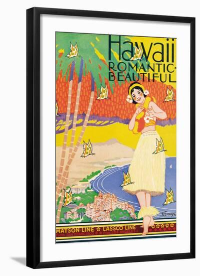 Hawaii, Romantic and Beautiful-Kerne Erickson-Framed Art Print